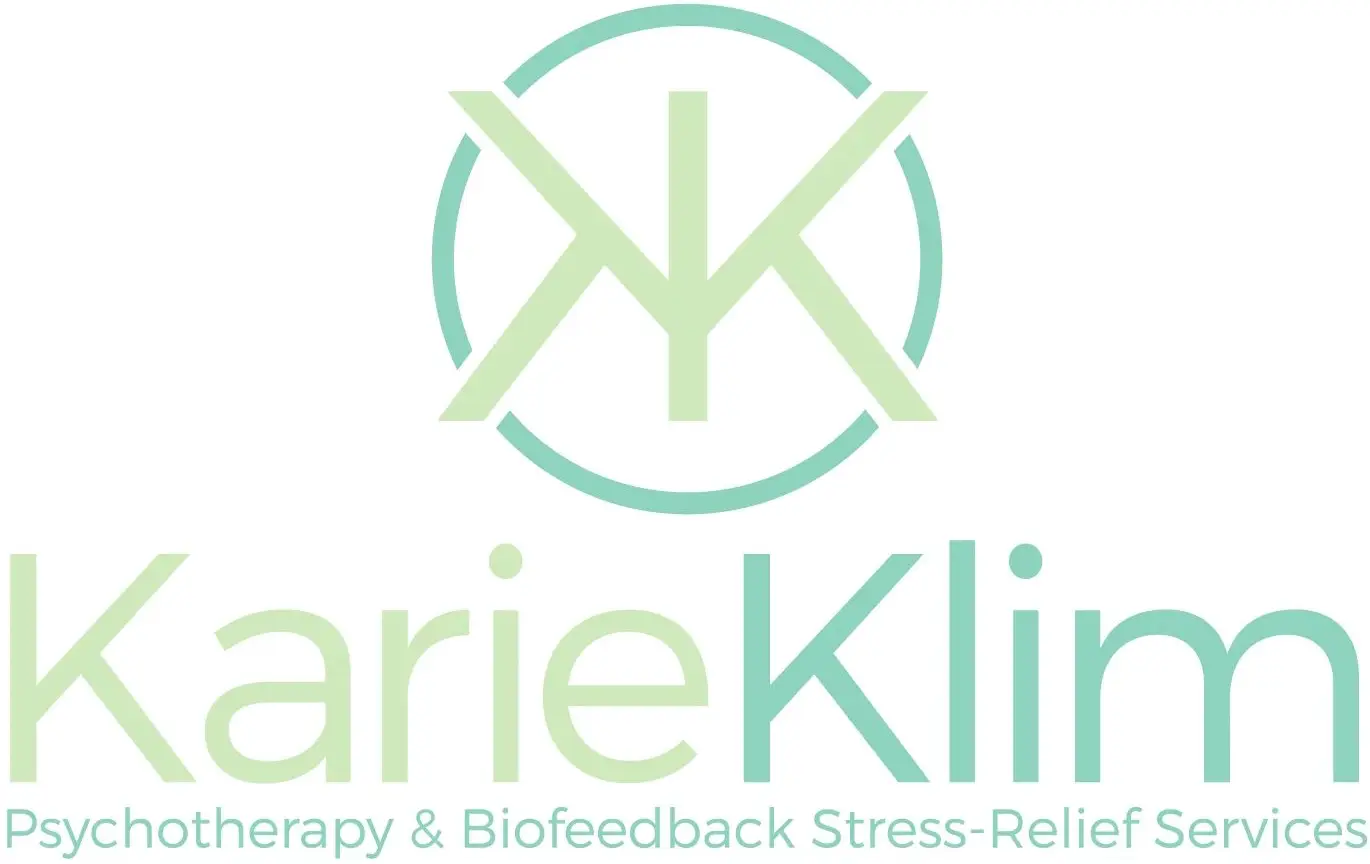 A logo of karie kline therapy and biofeedback stress-relief.